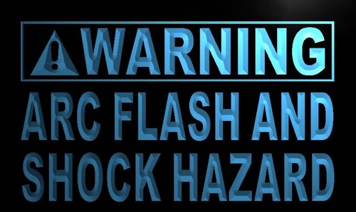 Warning Arc Flashing and Shock Hazard Neon Sign